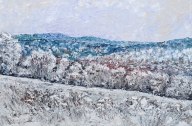 Painting titled "Neige et givre" by Thierry Gautheron, Original Artwork, Acrylic Mounted on Wood Stretcher frame