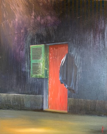 Schilderij getiteld "Porte à porte" door Gita, Origineel Kunstwerk, Olie