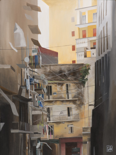 Painting titled "Naples 2 90x60 cm" by Gita, Original Artwork, Acrylic