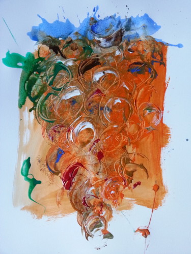 Peinture intitulée "Grappe orange" par Thierry Mathieu, Œuvre d'art originale, Acrylique