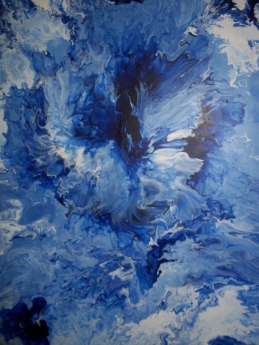 Картина под названием "Les mots bleus" - Thierry Plat, Подлинное произведение искусства, Акрил
