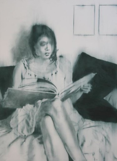 Peinture intitulée "Diptyque Lectrice" par Thierry Romestant, Œuvre d'art originale, Huile