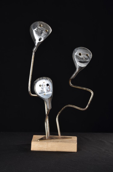 Sculpture intitulée "Famille Golf" par Thierry Roy, Œuvre d'art originale
