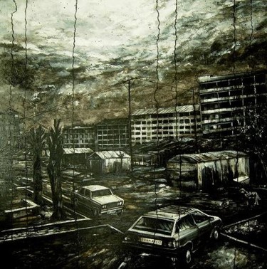 Peinture intitulée "terrain vague et im…" par Thierry Sellem, Œuvre d'art originale