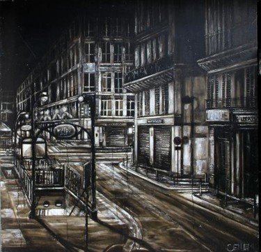 Peinture intitulée "paris-metro-a1-140x…" par Thierry Sellem, Œuvre d'art originale