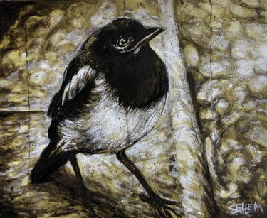 Peinture intitulée "petit-oiseau-n1-a1.…" par Thierry Sellem, Œuvre d'art originale