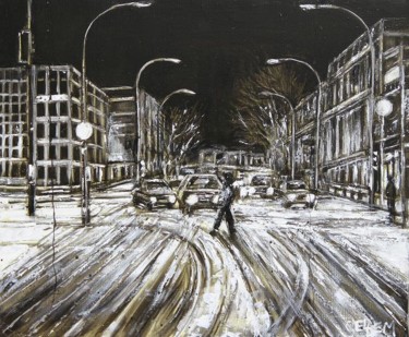 Painting titled "avenue-a-montreal-s…" by Thierry Sellem, Original Artwork