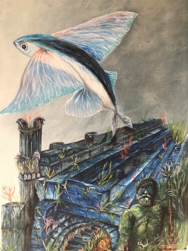 Les dieux grecs des abysses 2 Peinture intitulée "Les dieux grecs des…" par Thierry Singer De Polignac - Spencer (Prince Singer de Polignac-Spencer), Œuvr…