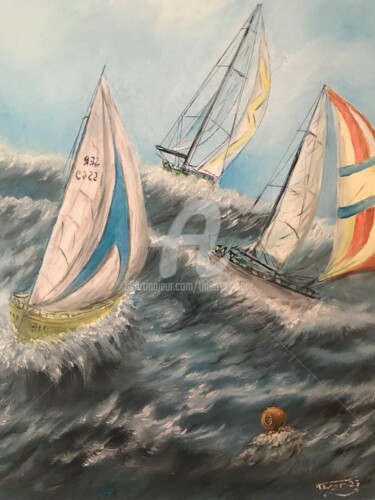 Peinture intitulée "Remous en pleine mer" par Thierry Singer De Polignac - Spencer (Prince Singer de Polignac-Spencer), Œuvr…