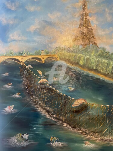 Malerei mit dem Titel "Les JO de Paris 202…" von Thierry Singer De Polignac - Spencer (Prince Singer de Polignac-Spencer), O…