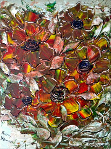 3d-dream-7-deep-canvas-edge-flowers Peinture intitulée "3d-dream-7-deep-can…" par Thierry Vobmann, Œuvre d'art originale, Acrylique Monté sur Châssis en bois