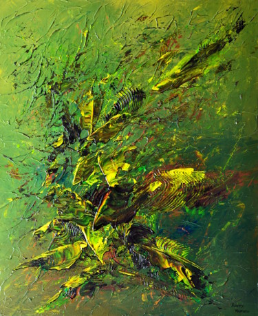 Schilderij getiteld "Wild green" door Thierry Vobmann, Origineel Kunstwerk
