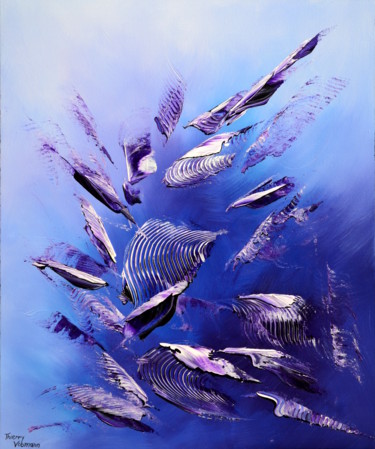 Painting titled "Deep-blue-dream" by Thierry Vobmann, Original Artwork, Oil