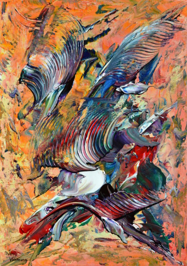 Painting titled "wings-of-freedom" by Thierry Vobmann, Original Artwork, Acrylic