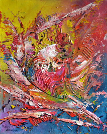 Ζωγραφική με τίτλο "romantic-feelings" από Thierry Vobmann, Αυθεντικά έργα τέχνης, Ακρυλικό Τοποθετήθηκε στο Ξύλινο φορείο σ…