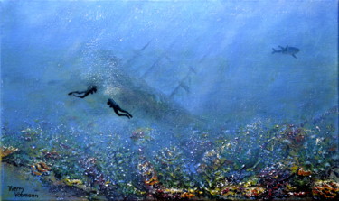 Painting titled "wonderful-water-wor…" by Thierry Vobmann, Original Artwork, Acrylic Mounted on Wood Stretcher frame