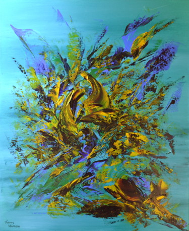 Painting titled "aqua-fantasia" by Thierry Vobmann, Original Artwork, Acrylic