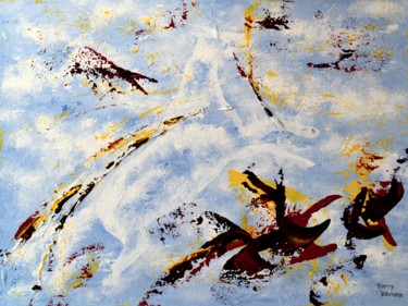 Painting titled "cloud-jumper-61x46-…" by Thierry Vobmann, Original Artwork, Acrylic Mounted on Wood Stretcher frame