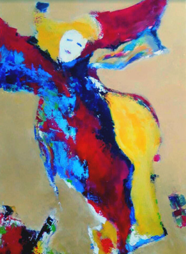 Pintura titulada "La femme aux volants" por Thierry Moreau, Obra de arte original, Acrílico