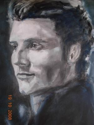Painting titled "portrait Gérard Phi…" by Thierry Moreau, Original Artwork