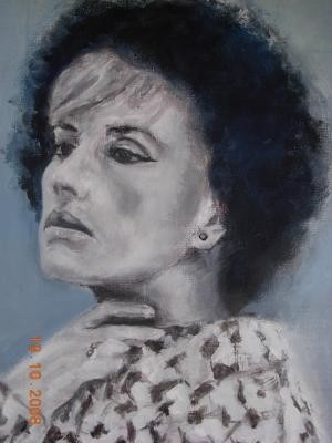 Painting titled "portrait Jeanne Mor…" by Thierry Moreau, Original Artwork