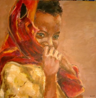 Peinture intitulée "enfant d'afrique" par Thierry Moreau, Œuvre d'art originale