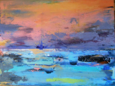 Painting titled "navigation en mer d…" by Thierry Moreau, Original Artwork