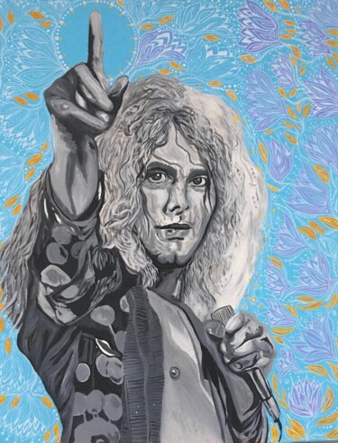 Painting titled "Led Zeppelin" by Thom Max, Original Artwork, Acrylic Mounted on Wood Stretcher frame