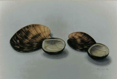 Peinture intitulée "with shells 2" par Thomai Kontou, Œuvre d'art originale, Autre
