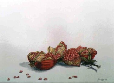 Peinture intitulée "pomegranates 4" par Thomai Kontou, Œuvre d'art originale, Autre