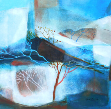Painting titled "arbres-bleus.jpg" by Marie Thomas, Original Artwork