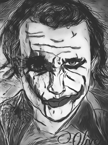 Dessin intitulée "The Joker" par Oliver Pilato, Œuvre d'art originale, Crayon