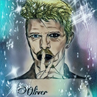 Drawing titled "David Bowie" by Oliver Pilato, Original Artwork, Pencil