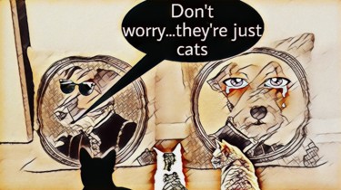 Dessin intitulée "Cats vs Dogs ?" par Oliver Pilato, Œuvre d'art originale, Crayon