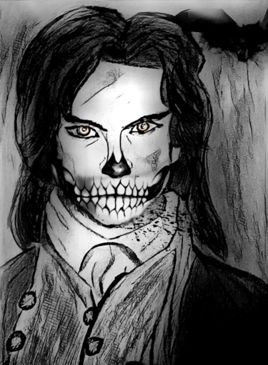 Drawing titled "Vampire Halloween" by Oliver Pilato, Original Artwork, Pencil