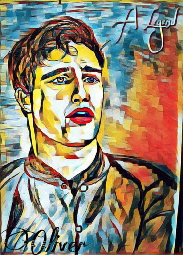 Drawing titled "Marlon Brando jeune…" by Oliver Pilato, Original Artwork