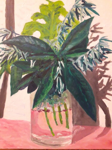 Peinture intitulée "bouquet acanthe oli…" par Thomas Balivet, Œuvre d'art originale, Huile Monté sur Carton