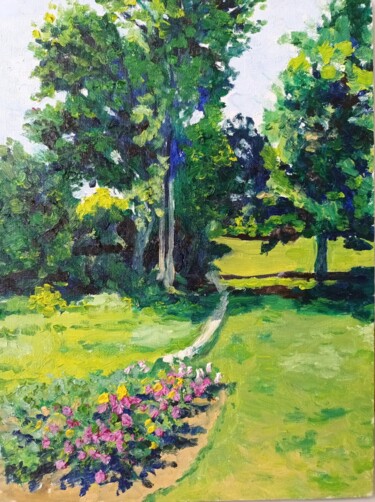 Pintura intitulada "jardin botanique 20…" por Thomas Balivet, Obras de arte originais, Óleo