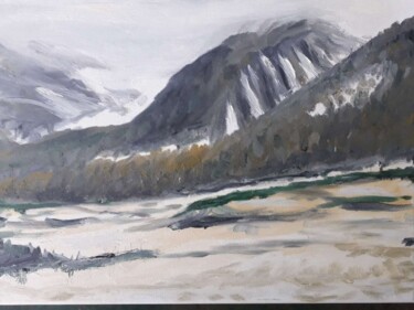 Peinture intitulée "vallée de montagne…" par Thomas Balivet, Œuvre d'art originale, Huile