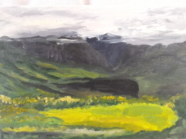 Peinture intitulée "paysage de montagne" par Thomas Balivet, Œuvre d'art originale, Huile