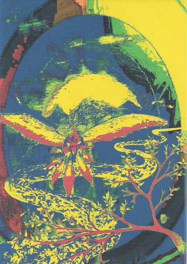 Malerei mit dem Titel "L'oiseau100twa 1%" von Thomas Blondeau-Dumoulin, Original-Kunstwerk, Digitale Malerei