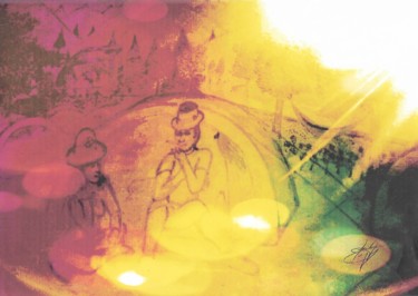 Disegno intitolato "Festival 1%" da Thomas Blondeau-Dumoulin, Opera d'arte originale, Matita Montato su Pannello di legno