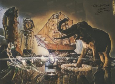 Картина под названием "TotoTrésor édition…" - Thomas Blondeau-Dumoulin, Подлинное произведение искусства, Цифровая живопись