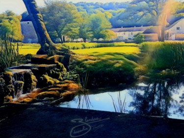 Картина под названием "Chatoto" - Thomas Blondeau-Dumoulin, Подлинное произведение искусства, Фотомонтаж Установлен на Дерев…