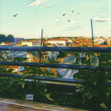 Картина под названием "Totenville" - Thomas Blondeau-Dumoulin, Подлинное произведение искусства, Цифровая живопись Установле…