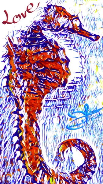 Arte digitale intitolato "Love" da Thomas Blondeau-Dumoulin, Opera d'arte originale, Pittura digitale Montato su Plexiglass