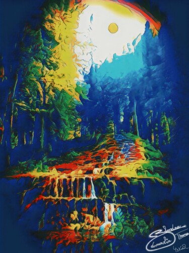 Картина под названием "4ska2" - Thomas Blondeau-Dumoulin, Подлинное произведение искусства, Цифровая живопись Установлен на…