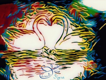 Digitale Kunst getiteld "Signe" door Thomas Blondeau-Dumoulin, Origineel Kunstwerk, Digitaal Schilderwerk Gemonteerd op Fram…