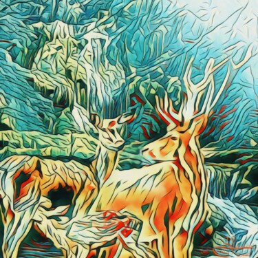 Arts numériques intitulée "Forest" par Thomas Blondeau-Dumoulin, Œuvre d'art originale, Travail numérique 2D
