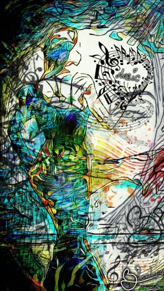 Arts numériques intitulée "Music" par Thomas Blondeau-Dumoulin, Œuvre d'art originale, Peinture numérique